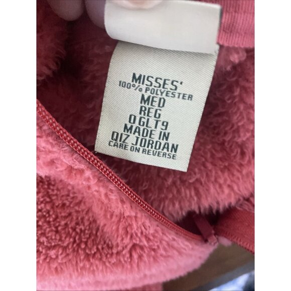 LL Bean Fleece Shirt Sweatshirt 1/4 Zip Pink Top Womens M Long Sleeve - Picture 7 of 7